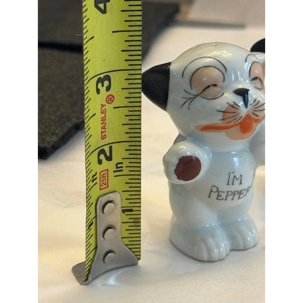 Vintage 1950s Anthropomorphic Cat Salt Pepper Shakers Made in Japan Kitsch‎
